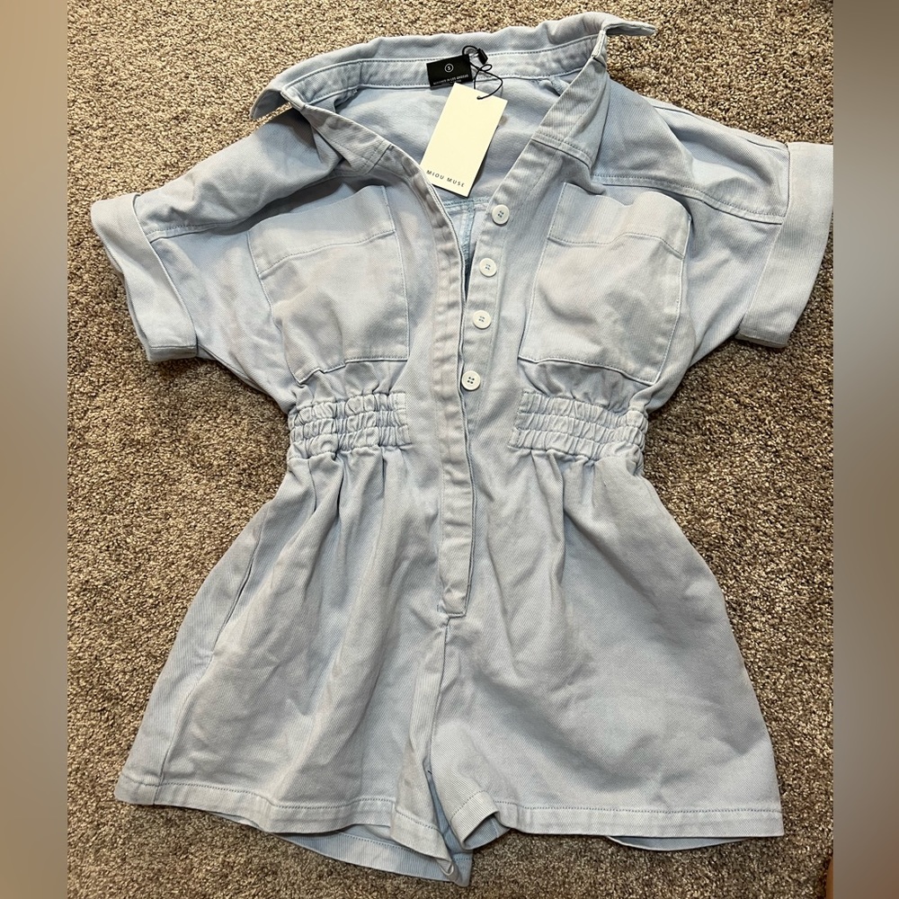 NWT denim romper